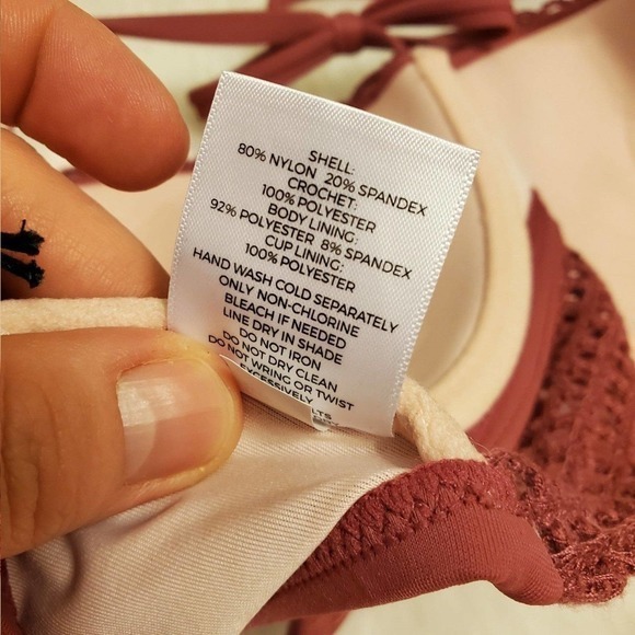 Shade & Shore Bikini Top Lightly Lined Wood Rose Color Size 36D NWT - Picture 6 of 6